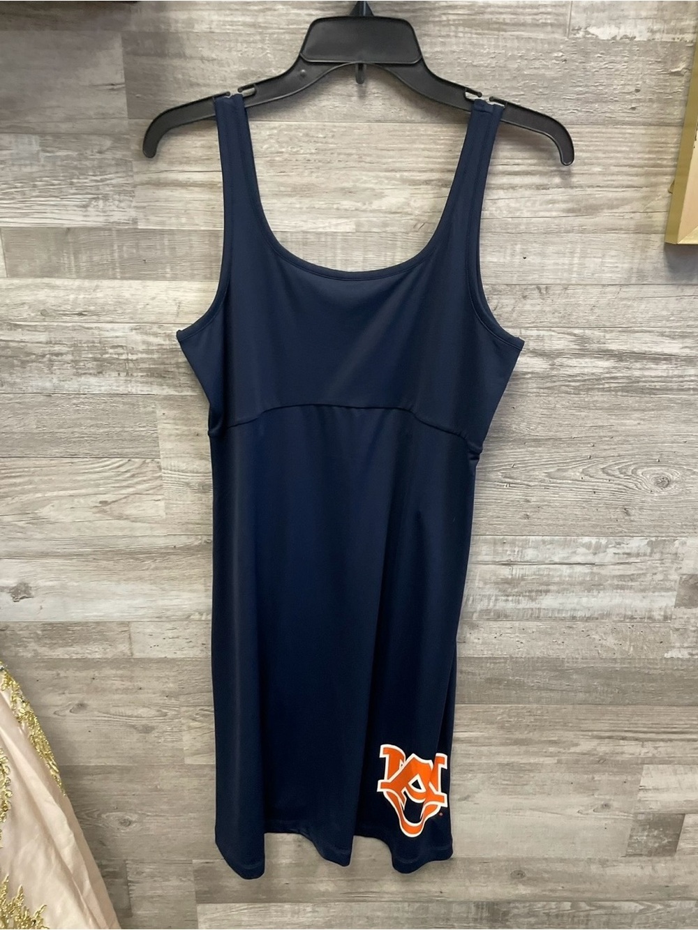 Columbia Navy Blue Sleeveless Dress with Orange Auburn Logo sz medium